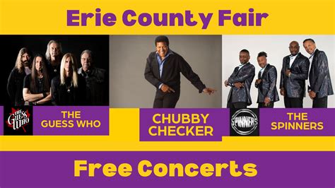 Erie county fair concerts 2023. Gate Admission Tickets go on sale July 1st, 2023 Grandstand Tickets go on sale July 9, 2023 The basic purpose of the Erie County Agricultural Society, sponsor of the Erie County Fair, is to preserve and enhance, by educational endeavors, the agricultural and historical legacy of New York State. 