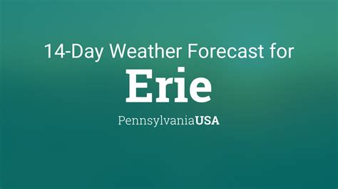 Erie weather 14 day. Find the most current and reliable 7 day weather forecasts, storm alerts, reports and information for [city] with The Weather Network. 