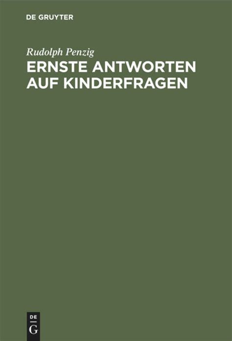 Ernste antworten auf kinderfragen: ausgewählte kapitel aus einer praktischen. - Ecología, puerto rico y pensamiento crítico.