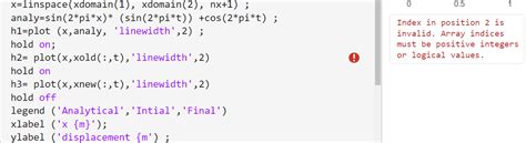 Error "Index in position 2 is invalid." - MATLAB Answers - MATLAB …