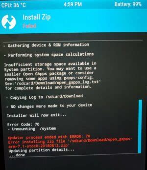 Error 70 Gapps Install Fixed Tech Hacks
