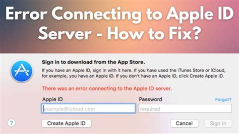 Error connecting to apple id server macbook.  Read how to fix it here.  While the ...
