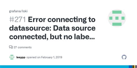 Error connecting to datasource: Data source connected, …