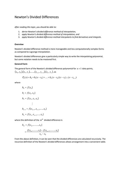 Error in newton divided difference. Dec 20, 2020 · Answer 1 This answer does not req...