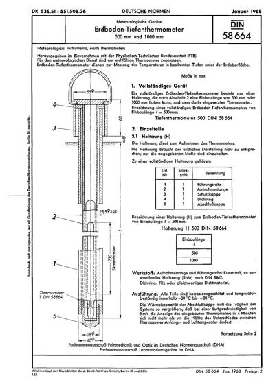 Ersatz-Therm. zum Erdboden-Tiefentherm., ähnlich DIN 58664,