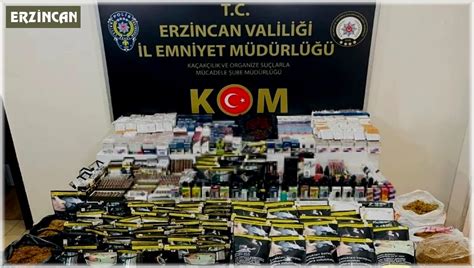 Erzincan’da kaçak sigara ve tütün operasyonu: 5 gözaltı