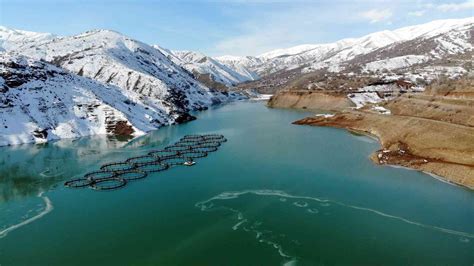 Erzincan’daki Göyne Sulama Barajı buzla kaplandıs
