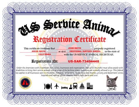 Esa animal registration. Access: Typically, ESA’s are allowed to accompany their handlers in housing. Requirements: Most landlords require an ESA letter written by a licensed therapist verifying your emotional disability and that your dog provides comfort for your disability. 