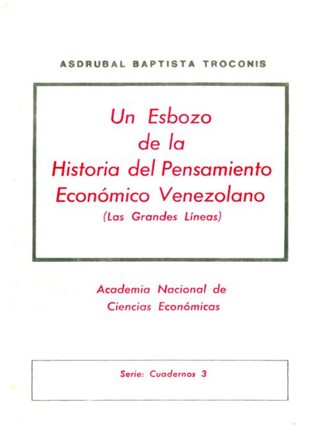 Esbozo de la historia del pensamiento económico venezolano. - 140 cc ohv manuale del motore.