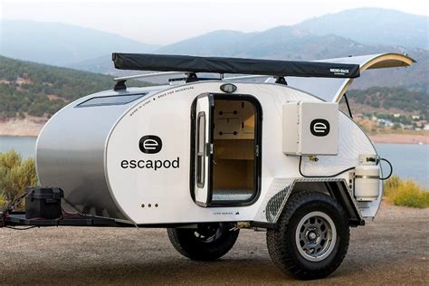 Escapod - Water Tank. 21-Gallons. Heater. Truma Combi Eco Plus. Escapod TOPO2 - Top 10 Features. Experience the beauty of the night sky from the comfort of your teardrop camper with our stargazer window. Designed to provide a stunning view of the stars, this window allows you to enjoy the beauty of the galaxy while relaxing in your cozy bed.