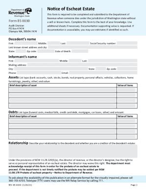 Escheat Washington Department of Revenue