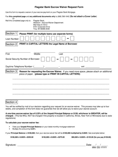 Escrow Account Waiver Form - New American Funding