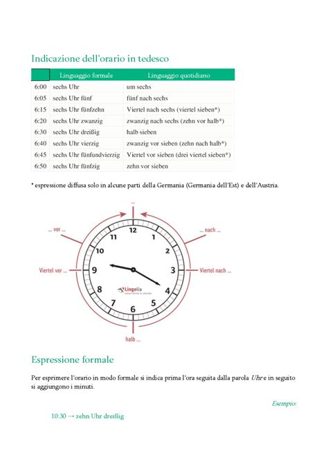 Esercizi orario tedesco pdf