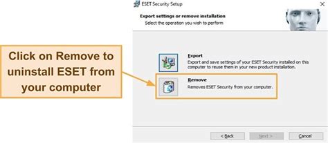 Eset set uninstall password.  Otherwise it'd be necessary to uninstall ESET in safe...