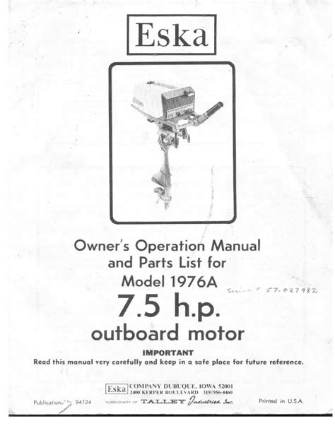 Eska outboard repair service manual 3 7 5 1971 1979. - Descarga gratuita de peugeot trekker manual.
