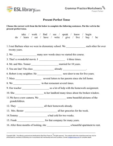 Esl Library Grammar Practice Worksheets Answers Master