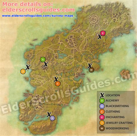 The Elder Scrolls Online Map lists up various items that can be found throughout Tamriel. We have all the zones with all the important items. You can find crafting stations, Bosses, Skyshards, Lorebooks, Survey Maps, Treasure Maps, Wayshrines, Achievements and plenty of other items. You can also modify the ESO map to your liking.. 