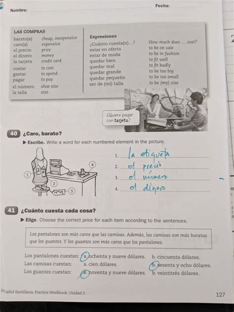Student Activities Manual Answer Key: Unidad P ... Importance of Spanish. 1. b; 2. b; 3. Answers will vary. ... Workbook Answer Key. 