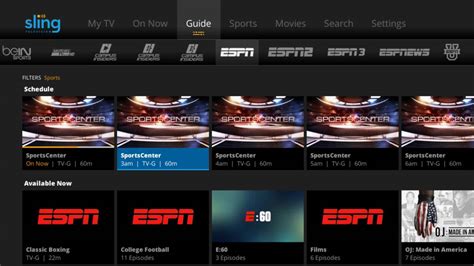 Espn on sling tv. NBA League Pass. Every out-of-market game (subject to local blackouts) 400+ channels of FREE news, movies, and shows on Sling Freestream. $5 Sling credit on your first month. 24/7 access to NBA TV. TRY US TODAY. 