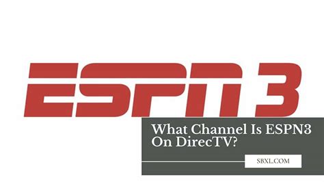 Espn3 is what channel on directv. Most sports fans tune into one of the many ESPN channels when they want to see the latest games and their favorite players. EPSN3 is a streaming network you can access via WatchESP... 