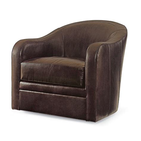 Espresso Leather Swivel Chair Perigold