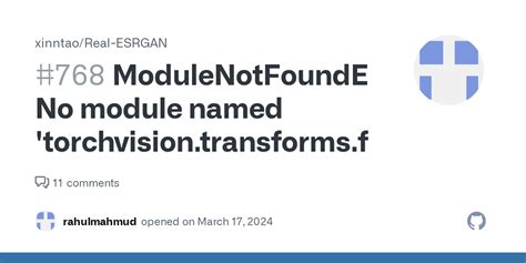 Esrgan modulenotfounderror no module named torchvision transforms functional_tensor. f...