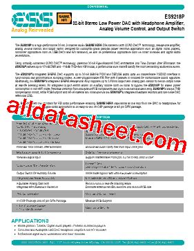 Ess sabre es9218p datasheet.  ESS Technology Incorporated is a private...