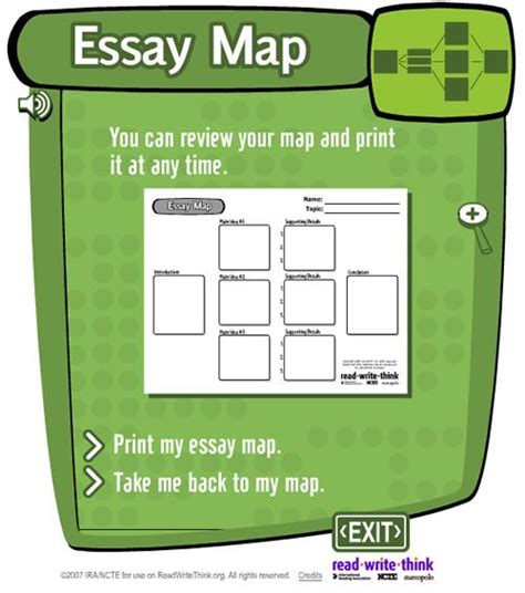 Essay Map - ReadWriteThink Teaching writing, Resource