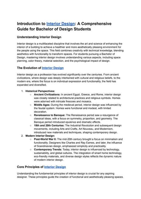 Essay Questions Of Interior Design With Answers