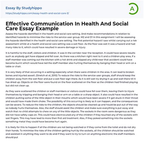 Essay on Communication in the Healthcare Industry