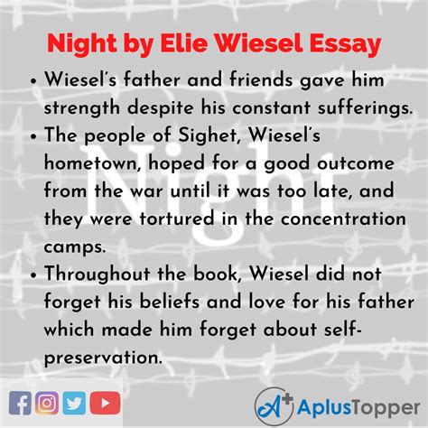 Essay on night by elie wiesel hope - xmpp.3m.com