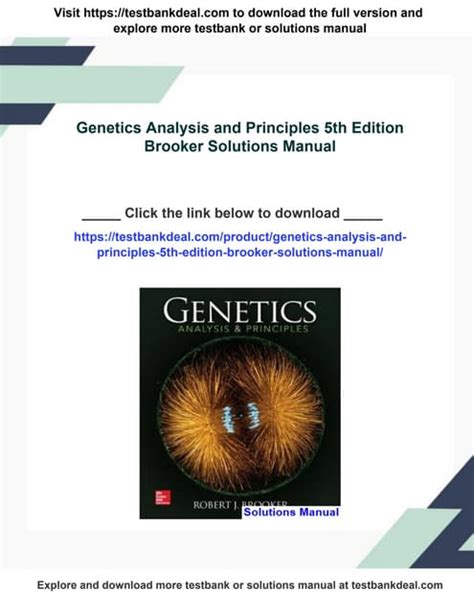 Essential Genetics 5th Edition Solutions Manual Pdf