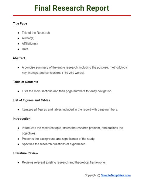 Essential elements of professional research report layout