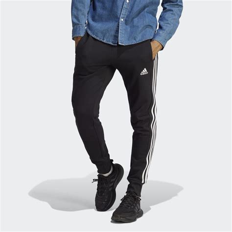 Essentials French Terry Tapered-Cuff 3-Stripes Pants