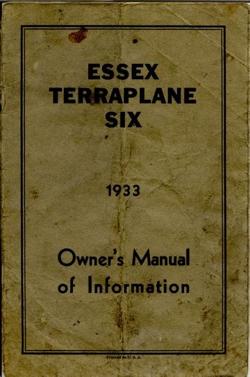 Essex terraplane six 1933 owners manual of information. - Star trek enterprise kobayashi maru free.