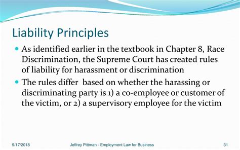 Establishing liability for discrimination or harassment by a …