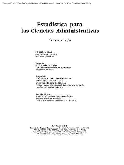 Estadisticas para las ciencias administrativas edizione spagnola. - Magisterio filosófico y jurídico de alonso de la veracruz.