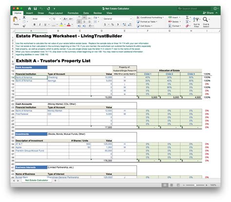 Estate Planning Checklist Excel Template