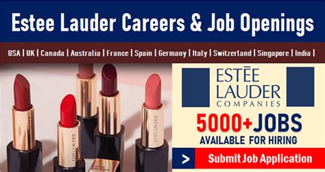 Estee lauder job vacancies. Join the UK & Ireland Team. At The Estée Lauder Companies you can play a role in our success. We are a leader in prestige beauty with a growing portfolio of coveted brands. We create and market the highest quality products that delight consumers in the UK & Ireland and around the globe. Our culture values diversity of thought and people, and ... 