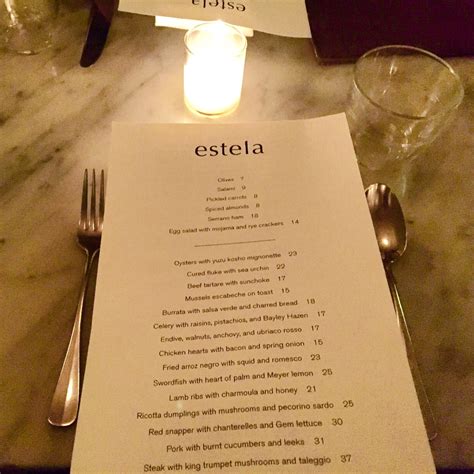 Estela nyc. Estela, New York City: See 409 unbiased reviews of Estela, rated 4 of 5 on Tripadvisor and ranked #734 of 12,188 restaurants in New York City. 