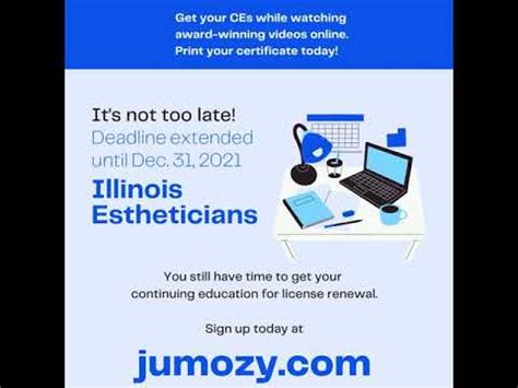 Esthetician license renewal illinois.  This state requires continuing educa...