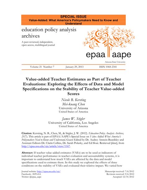 Estimation and interpretation of teacher value added in research ...