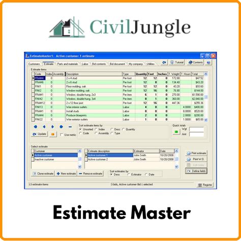 Estimator Civil Engineering Estimation Software