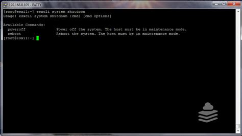 Esxcli shutdown host.  you can perform various operations to get the information also. ...