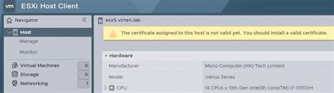 Esxi certificate error. log.  In this tutorial, we cover: &bull; Why the vSphere Client shows...
