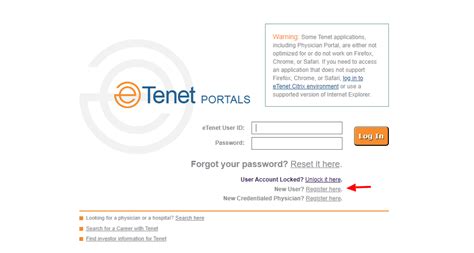 Identify yourself with the eTenet user ID and password you created during signup. You'll need to click Connect after you've entered your eTenet username and password. After that, you'll be sent to a different menu structure.. 