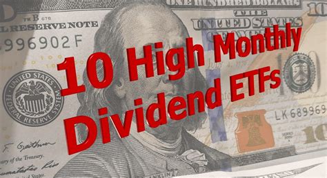 Etf with high monthly dividends. AT&T Inc. 16.57. +0.27. +1.66%. In this article, we will take a look at the 10 best dividend ETFs in 2023. To see more such companies, go directly to 5 Best Dividend ETFs in 2023. Dividend stocks ... 