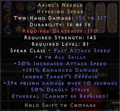 Eth Hyperion Spear - Topic - d2jsp