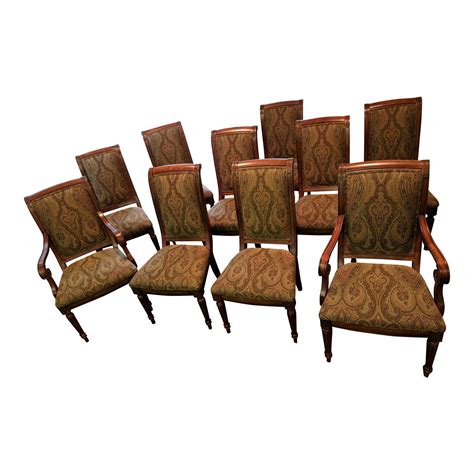 Ethan allen dining room chairs. Maddox Dining Side Chair, Wood Seat. C$720.00. view swatch Rye (226): Cool medium brown with gray tint, satin sheen. view swatch Caraway (277): Rich warm brown stain with dark glaze, moderately distressed, softly worn corners. view swatch Pumice (363): Light gray stain with dark glaze, satin sheen. 