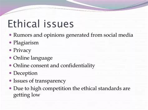 Ethical issues in society. Ethical behavior is diminishing with the rise of conflicts and contradictions between individual and individual, individual and society, society and organization, employee and organization, etc. Ethical issues are also emerging at national and international level. The main reason for increased ethical issues is the lack of moral character and ... 